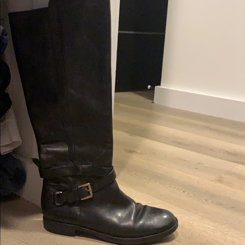 coach black leather boots